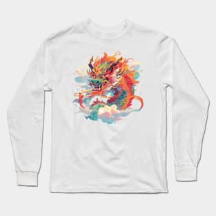 Colourful Chinese Dragon Long Sleeve T-Shirt